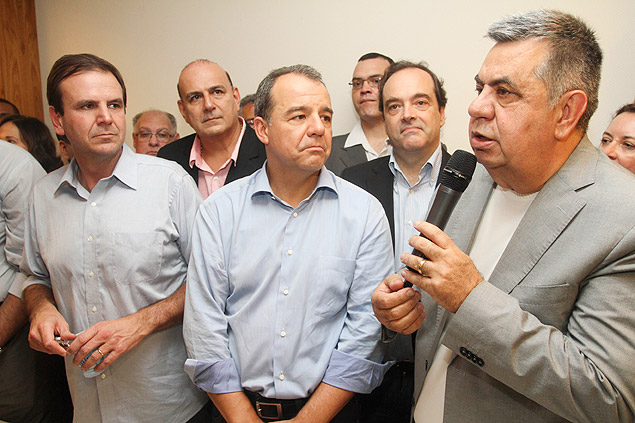 Ex-governador Sérgio Cabral, em evento no PMDB-RJ